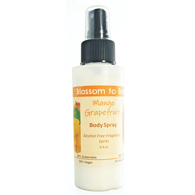Blossom to Bath Mango Grapefruit Body Spray (4 Ounce) - Natural Fragrance - Energizes Skin with a Fresh Tropical Scent