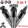 Electric Shaver Mens Razor Rotary Waterproof Pop-Up Beard Trimmer Wet Dry Cordless Nose Hair Cutting Barber Shaving Machine
