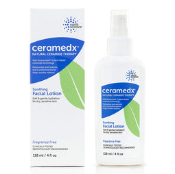 Ceramedx – Soothing Facial Lotion | Natural Ceramide Lotion for Dry Sensitive Skin | Cruelty Free Vegan & Fragrance Free | 4 fl oz