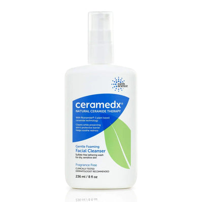 Ceramedx – Gentle Foaming Facial Cleanser | Natural Ceramide Cleanser for Dry Sensitive Skin | Cruelty Free Vegan & Fragrance Free | 8 fl oz