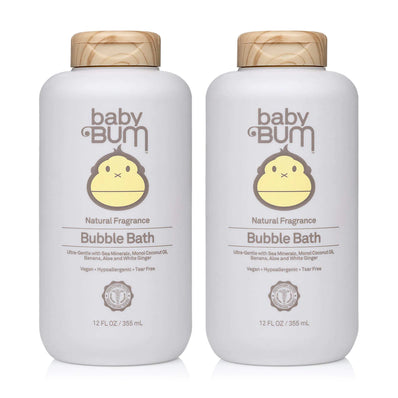Baby Bum Bubble Bath | Tear Free Foaming Bubble Bath for Sensitive Skin with White Ginger| Natural Fragrance | Gluten Free and Vegan | 12 FL OZ | 2 Pack