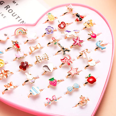 10pcs Kids Party Dress Rings
